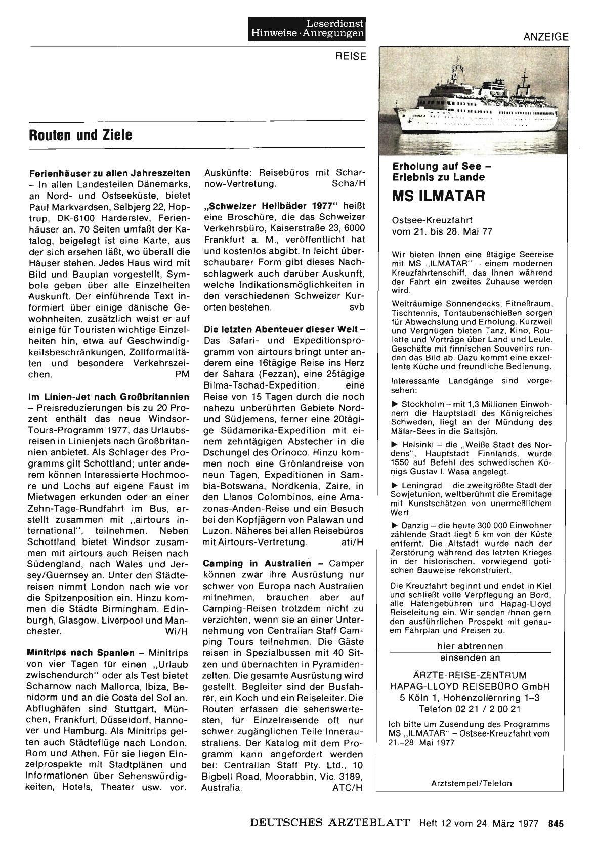 Vorschauseite 1: Routen und Ziele