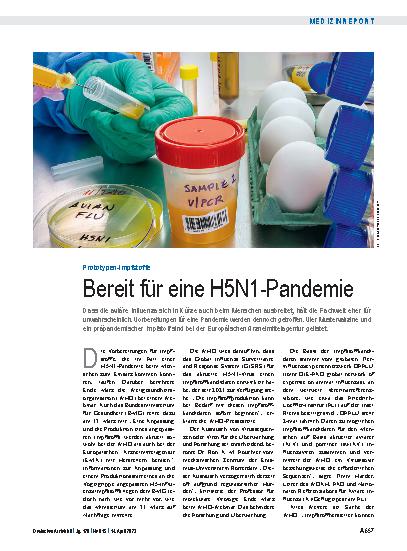 Vorschauseite 1: Prototypen-Impfstoffe: Bereit für eine H5N1-Pandemie