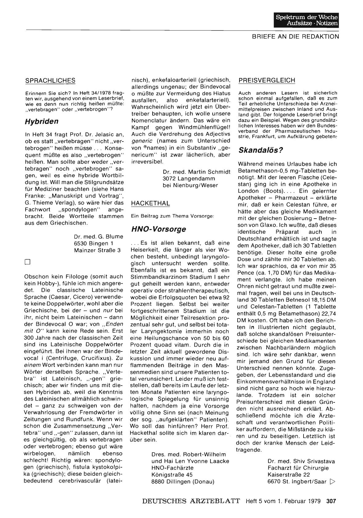 Vorschauseite 1: HACKETHAL: HNO-Vorsorge