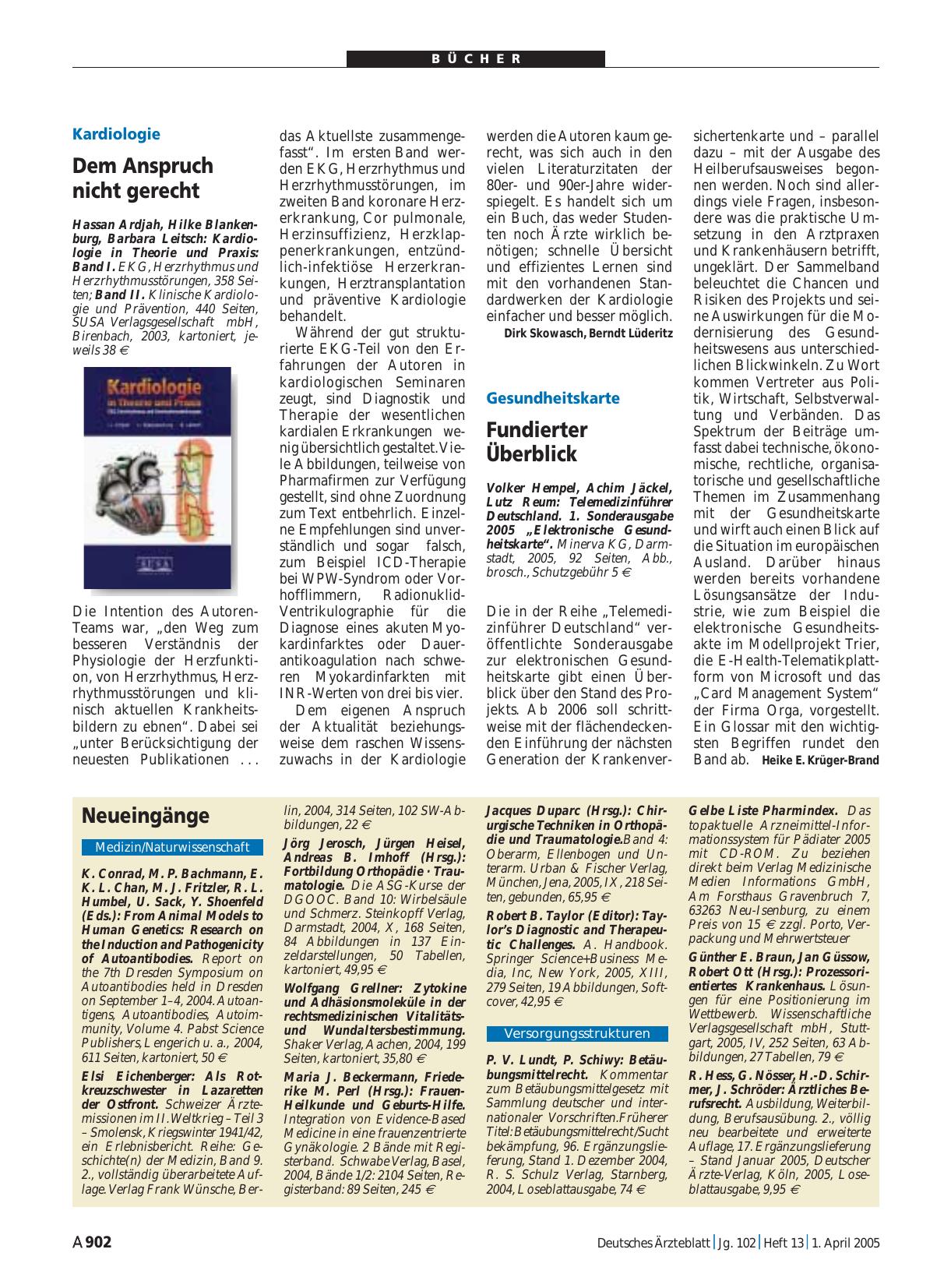 Vorschauseite 1: Telemedizinführer Deutschland. 1. Sonderausgabe 2005 „Elektronische Gesundheitskarte“
