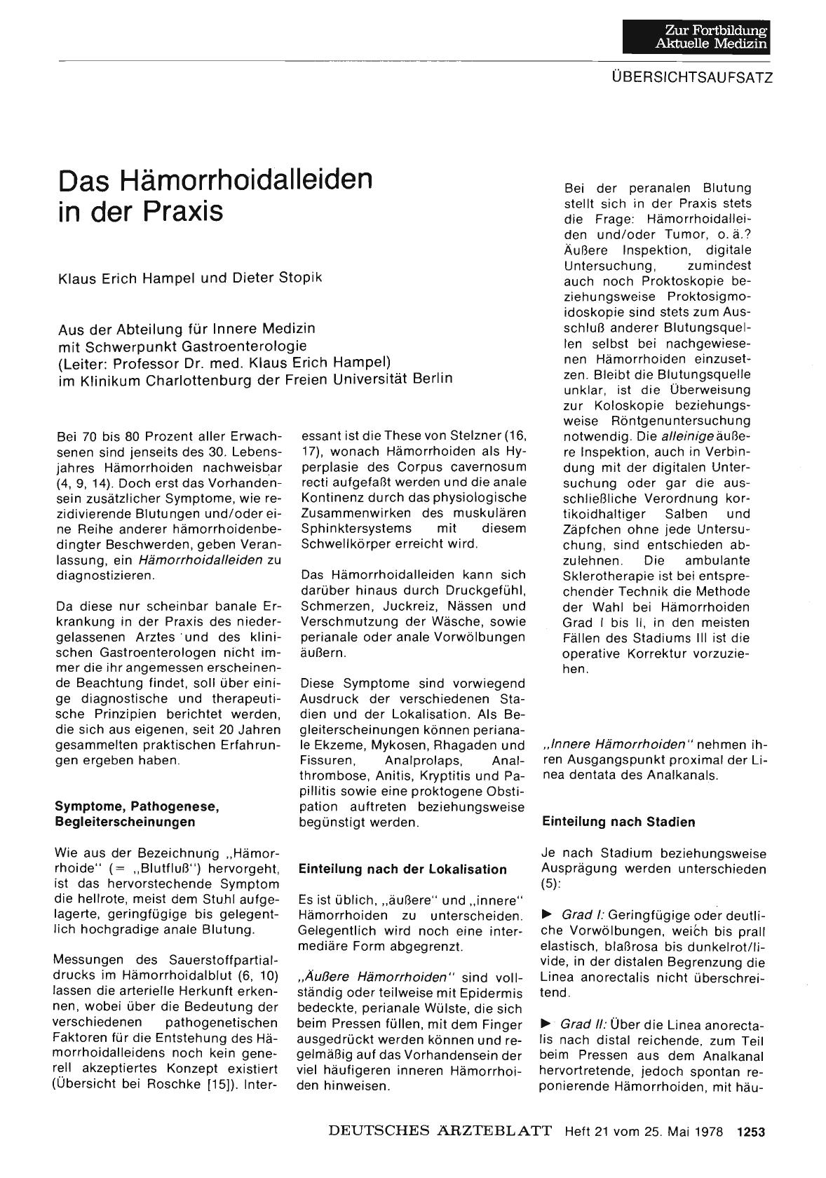Vorschauseite 1: Das Hämorrhoidalleiden in der Praxis