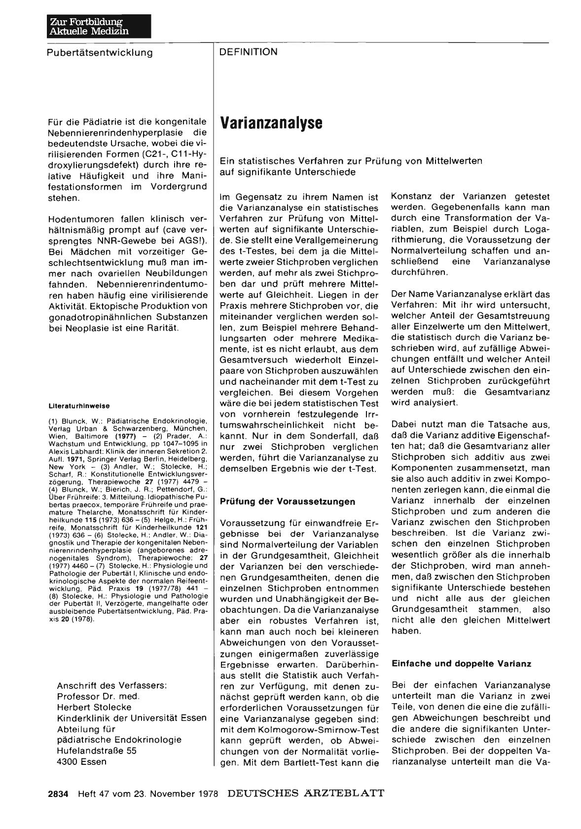 Vorschauseite 1: Varianzanalyse
