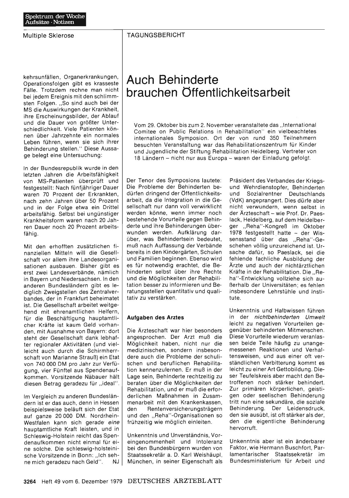 Vorschauseite 1: Auch Behinderte brauchen Öffentlichkeitsarbeit