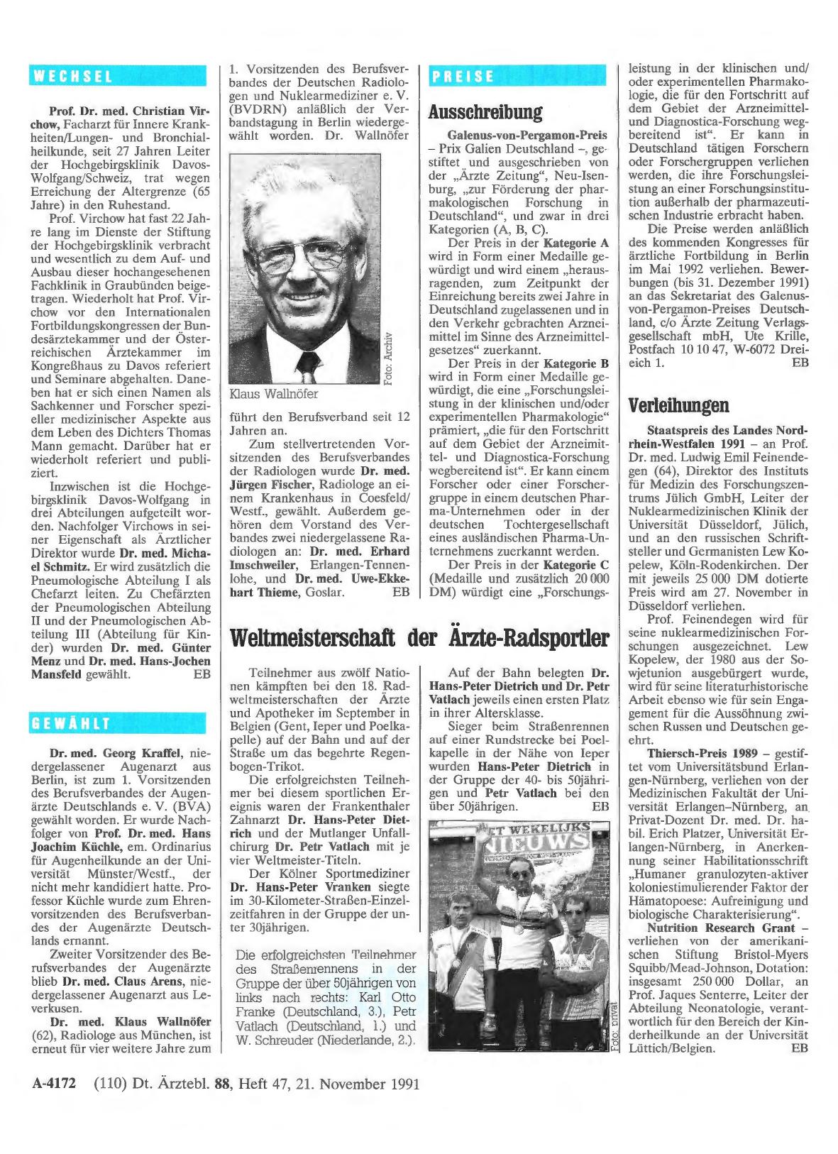 Vorschauseite 1: Weltmeisterschaft der Ärzte-Radsportler