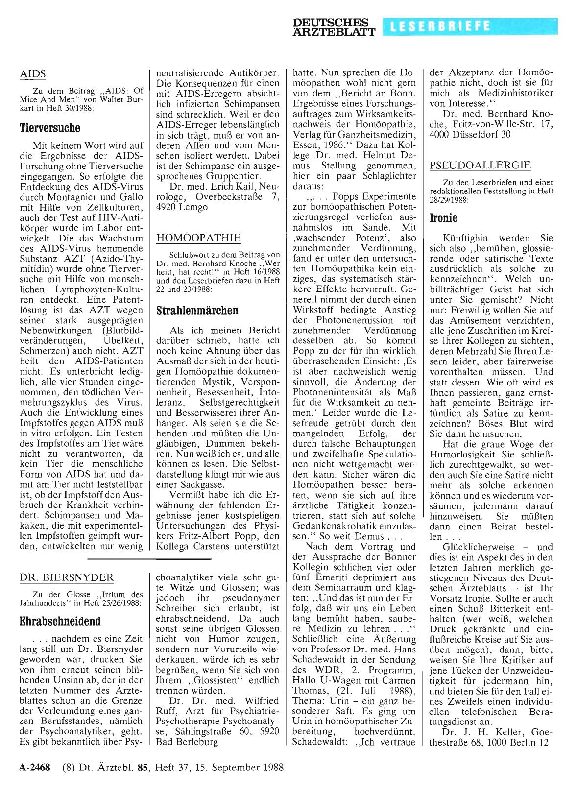 Vorschauseite 1: PSEUDOALLERGIE: Ironie
