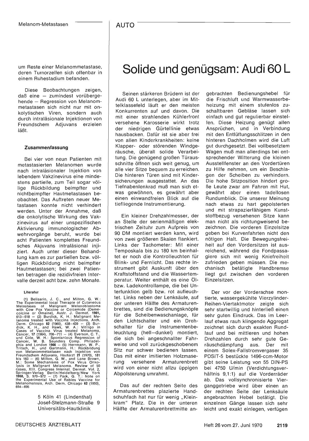 Vorschauseite 1: Solide und genügsam: Audi 60 L