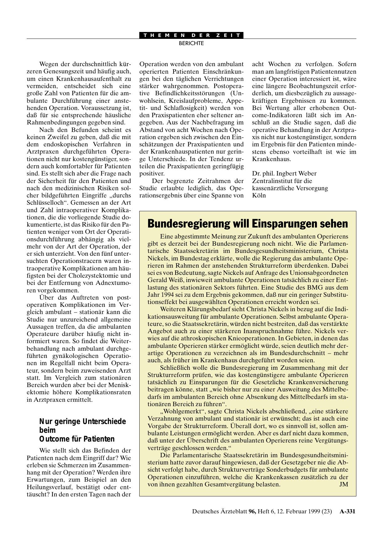 Vorschauseite 1: Bundesregierung will Einsparungen sehen