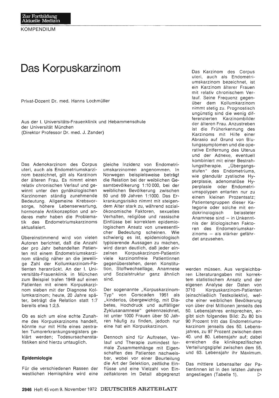 Vorschauseite 1: Das Korpuskarzinom