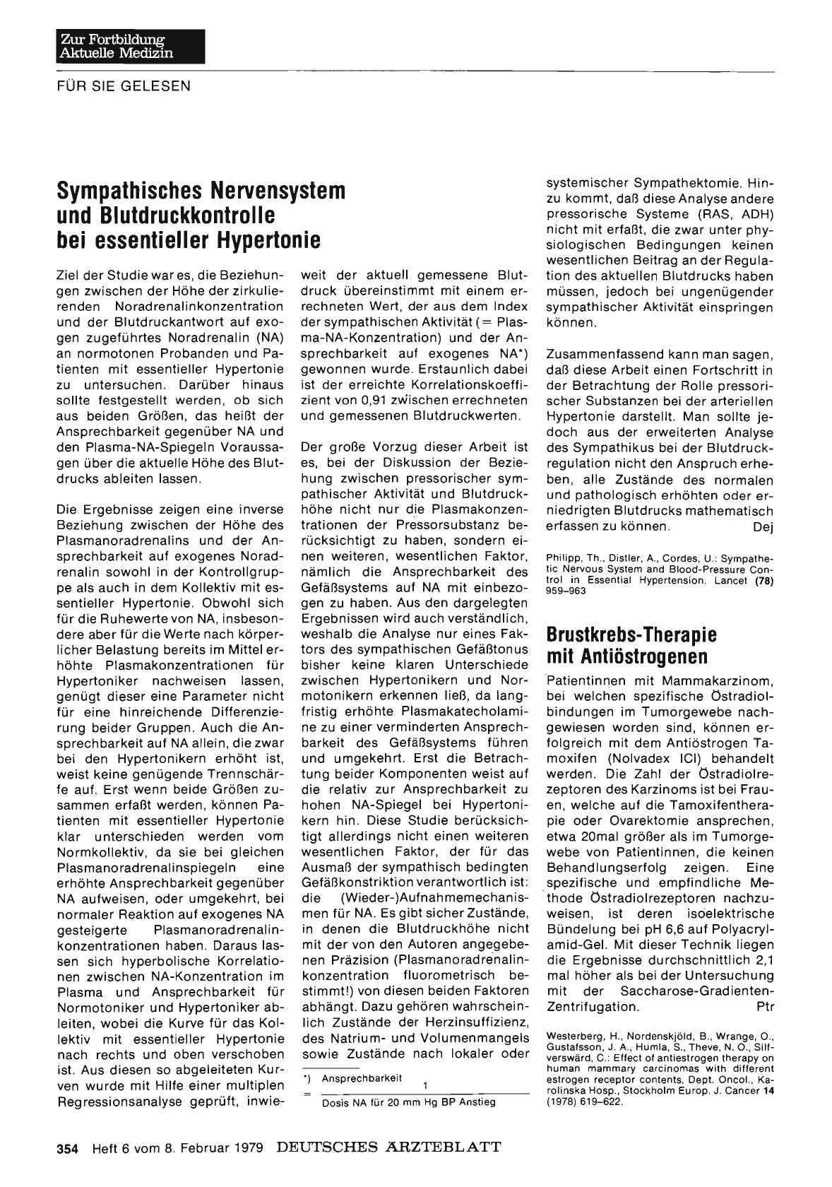 Vorschauseite 1: Brustkrebs-Therapie mit Antiöstrogenen
