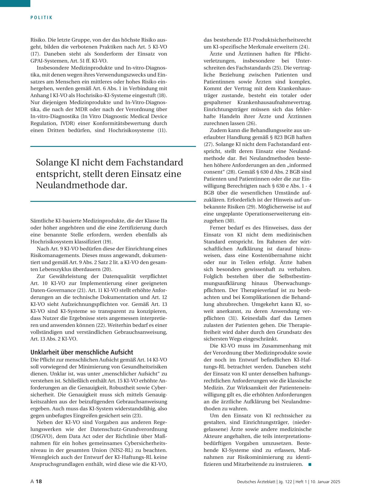 Vorschauseite 3: Künstliche Intelligenz: Was die EU-KI-Verordnung für die ärztliche Haftung bedeutet