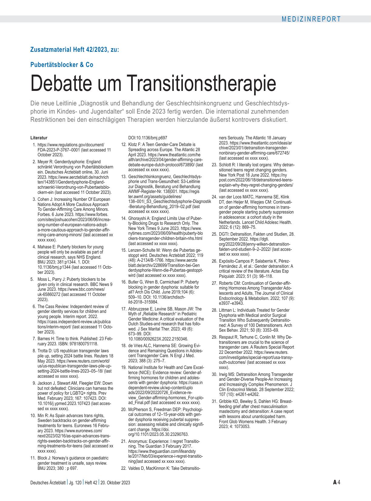 Vorschauseite 4: Pubertätsblocker: Debatte um Transitionstherapie