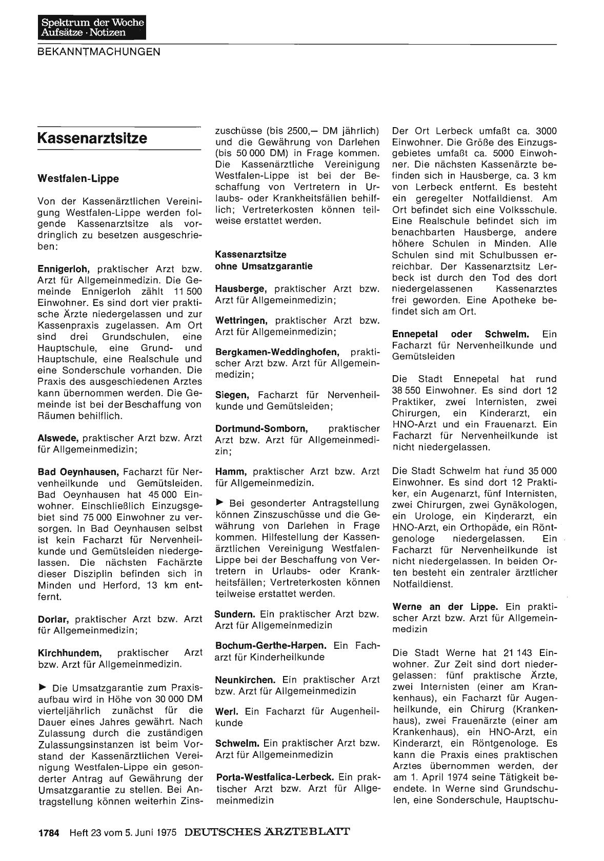Vorschauseite 1: Kassenarztsitze