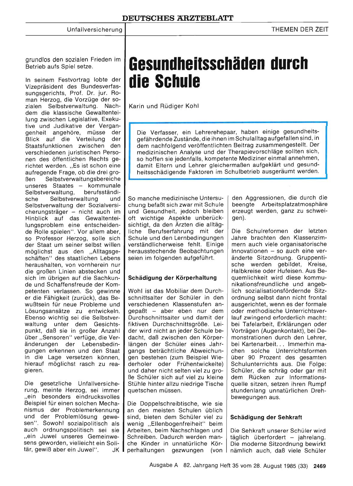 Vorschauseite 1: Gesundheitsschäden durch die Schule