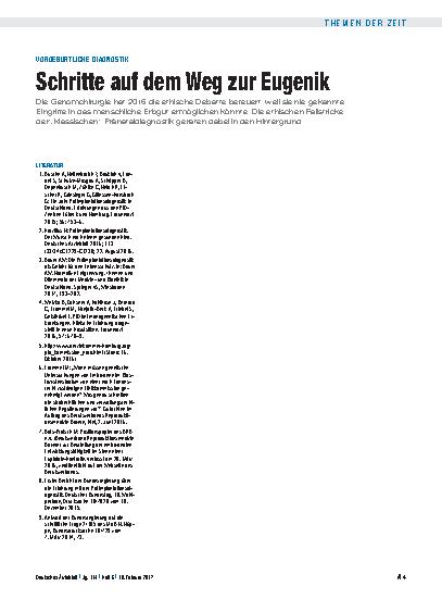Vorschauseite 4: Vorgeburtliche Diagnostik: Schritte auf dem Weg zur Eugenik