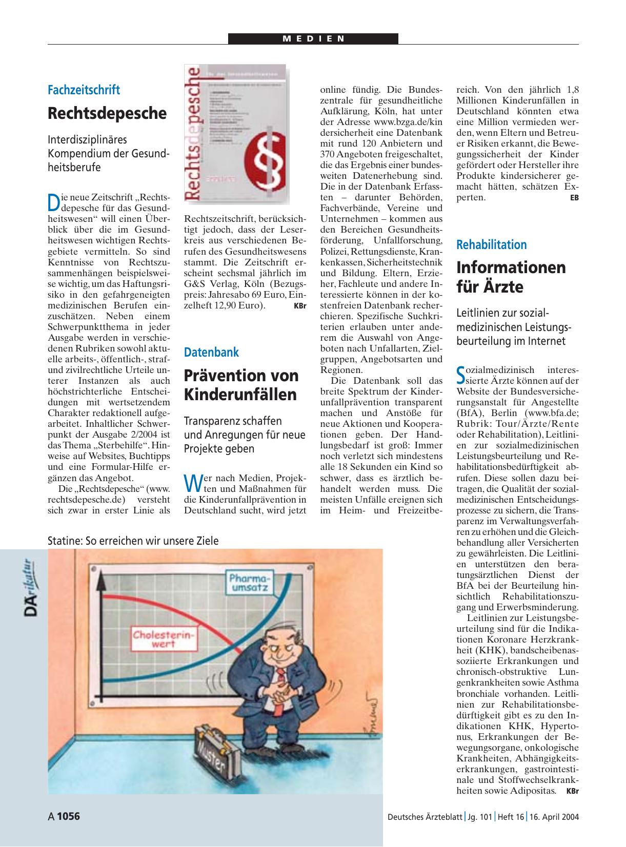 Vorschauseite 1: Fachzeitschrift: Rechtsdepesche