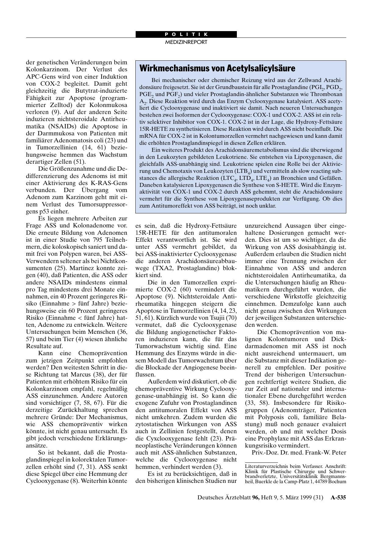 Vorschauseite 1: Wirkmechanismus von Acetylsalicylsäure