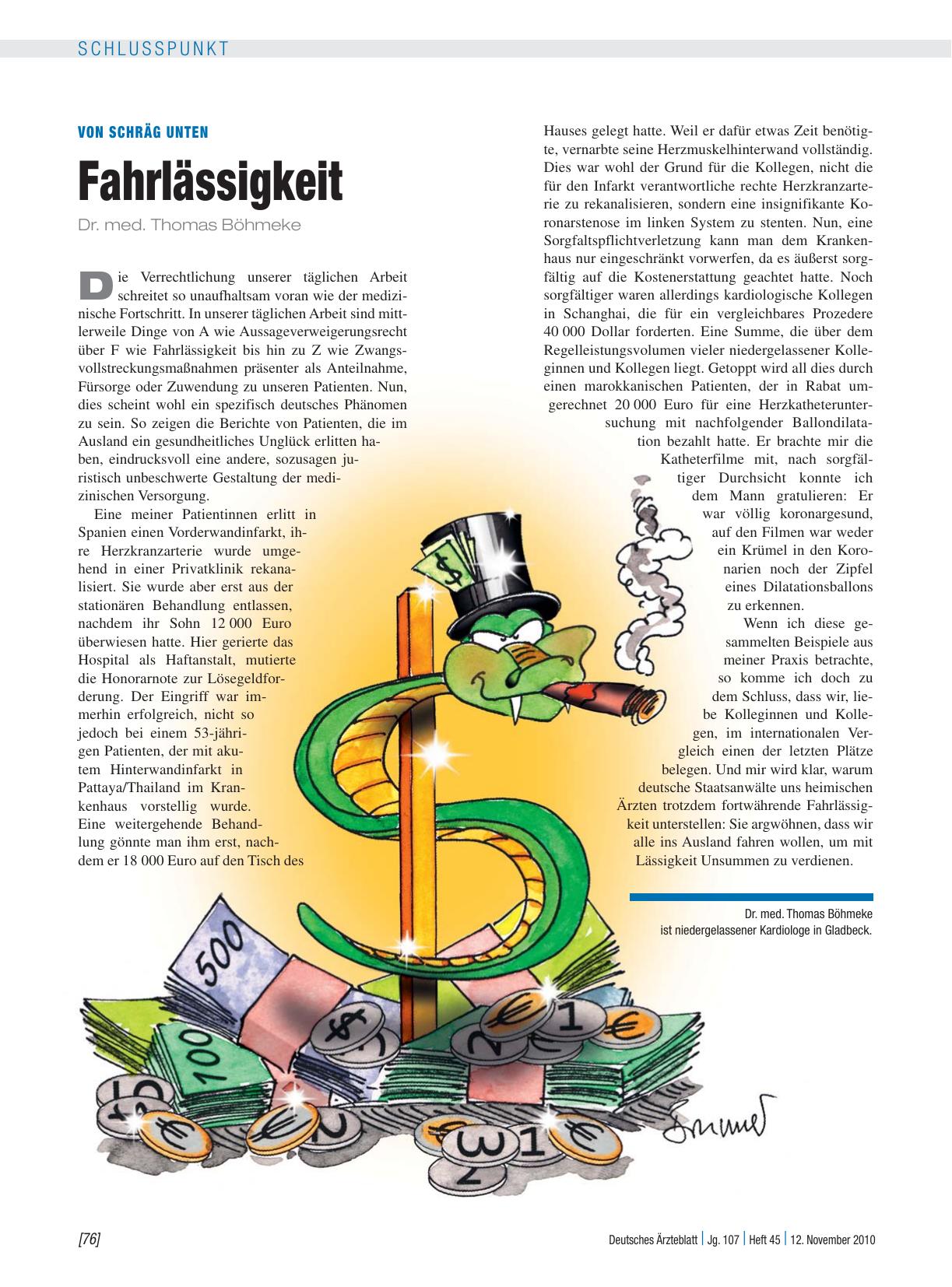 Vorschauseite 1: Von schräg unten: Fahrlässigkeit