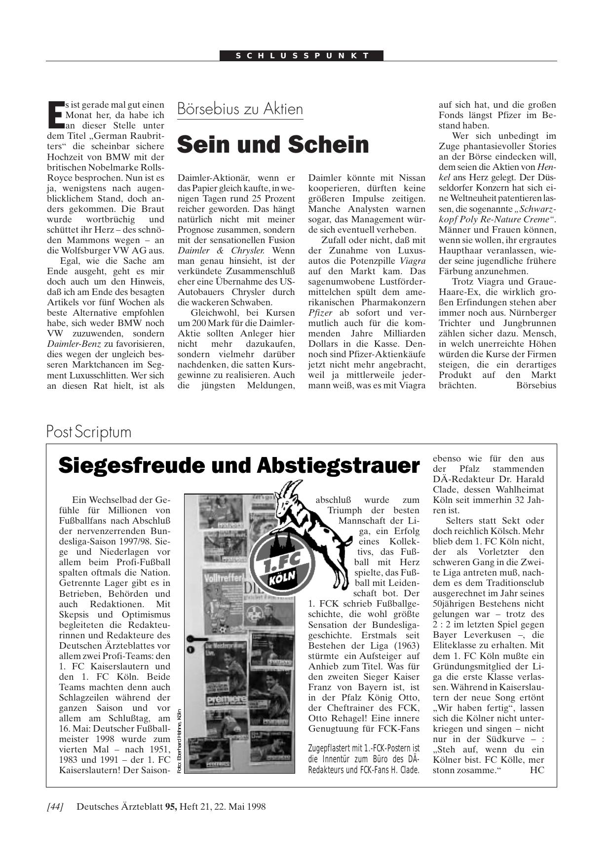 Vorschauseite 1: Siegesfreude und Abstiegstrauer