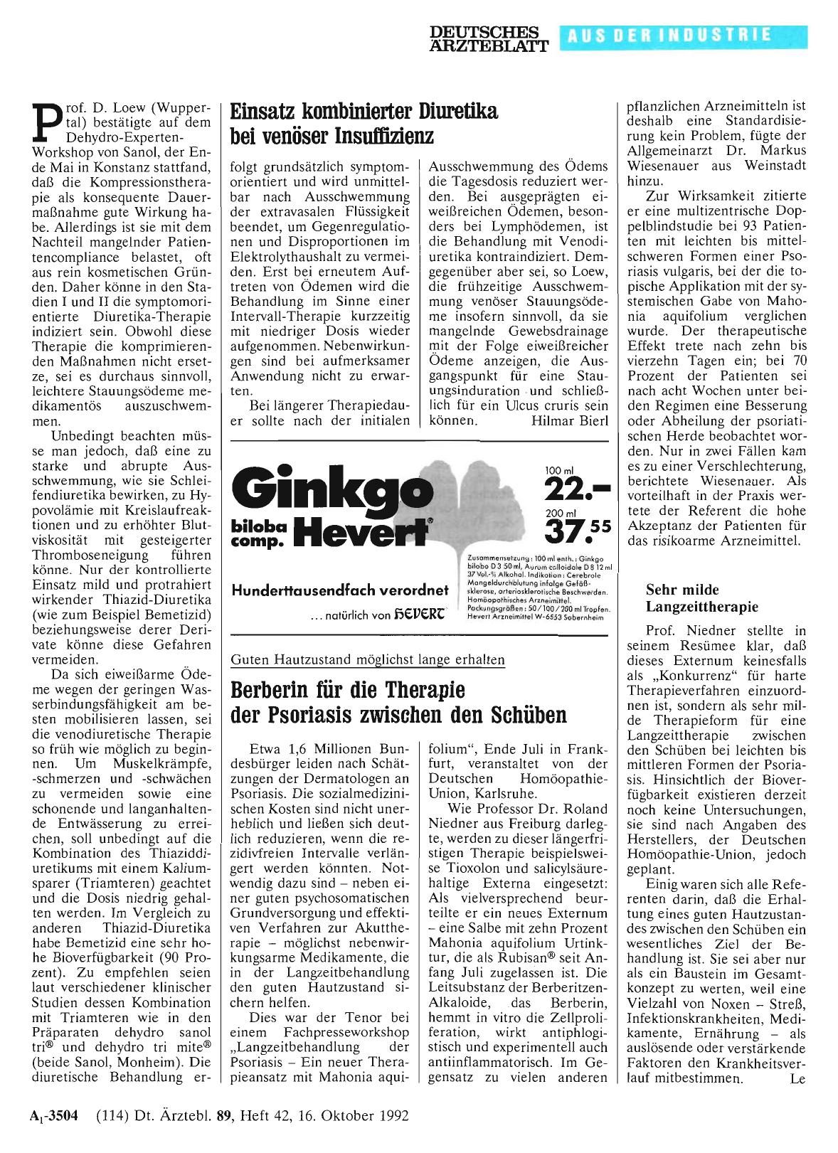 Vorschauseite 1: Einsatz kombinierter Diuretika bei venöser Insuffizienz
