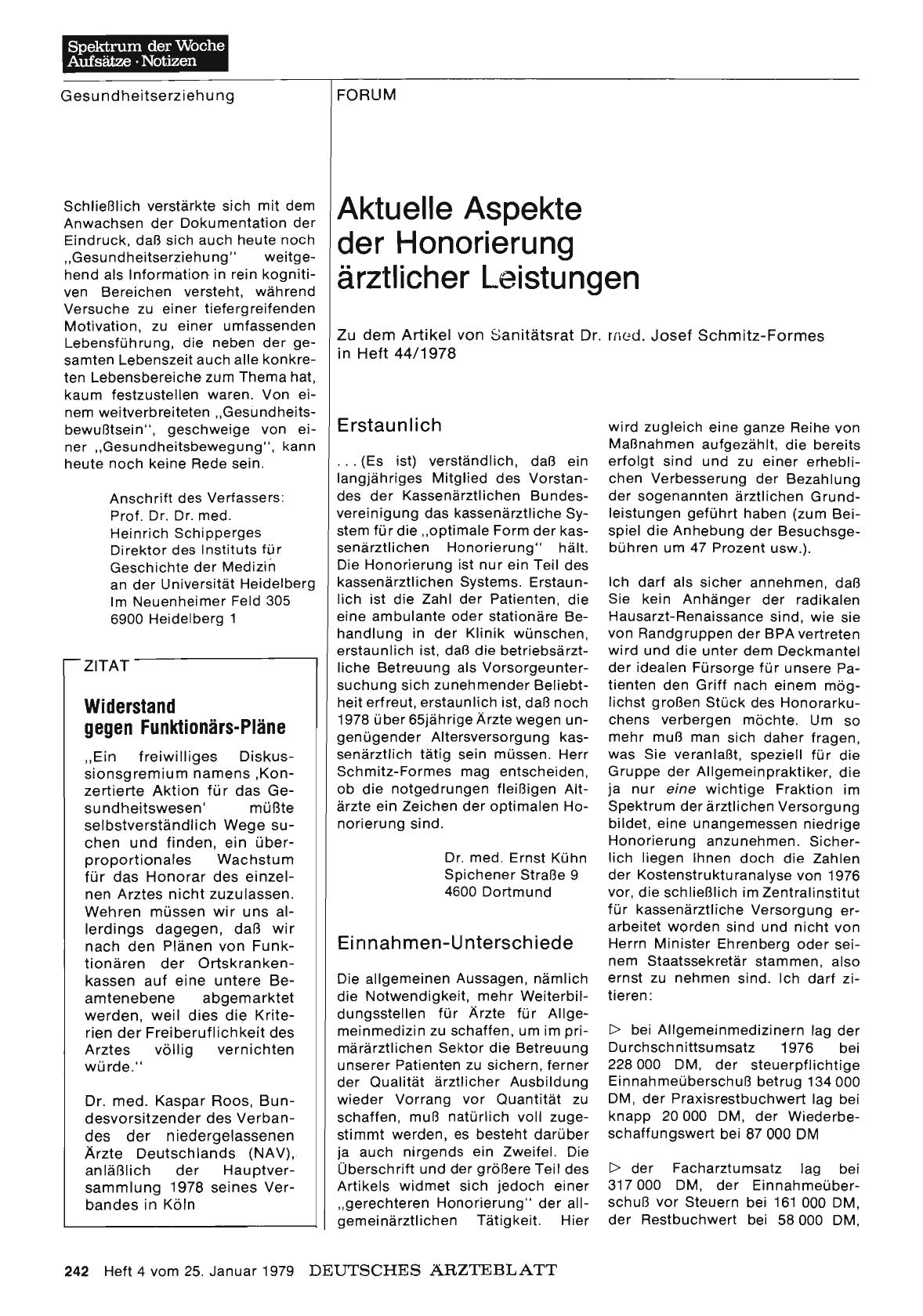 Vorschauseite 1: Aktuelle Aspekte der Honorierung ärztlicher Leistungen: Einnahmen-Unterschiede
