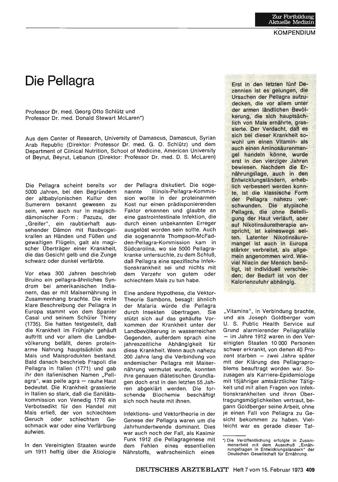 Vorschauseite 1: Die Pellagra