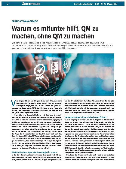 Vorschauseite 1: Qualitätsmanagement: Warum es mitunter hilft, QM zu machen, ohne QM zu machen