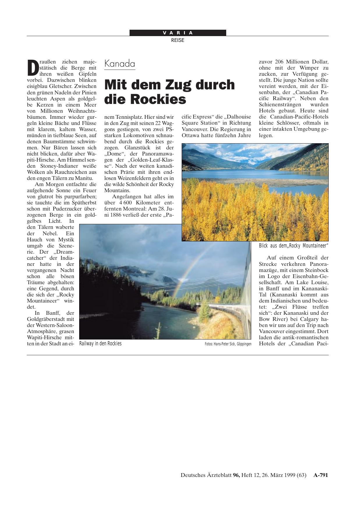 Vorschauseite 1: Kanada: Mit dem Zug durch die Rockies