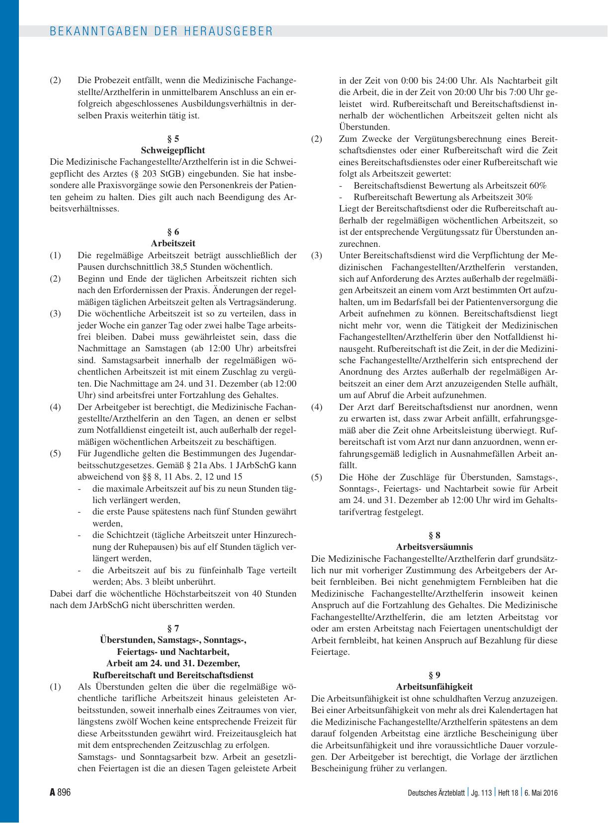 Vorschauseite 2: Manteltarifvertrag für Medizinische Fachangestellte/Arzthelferinnen