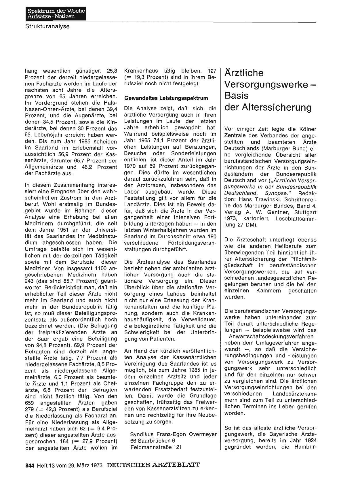 Vorschauseite 1: Ärztliche Versorgungswerke — Basis der Alterssicherung