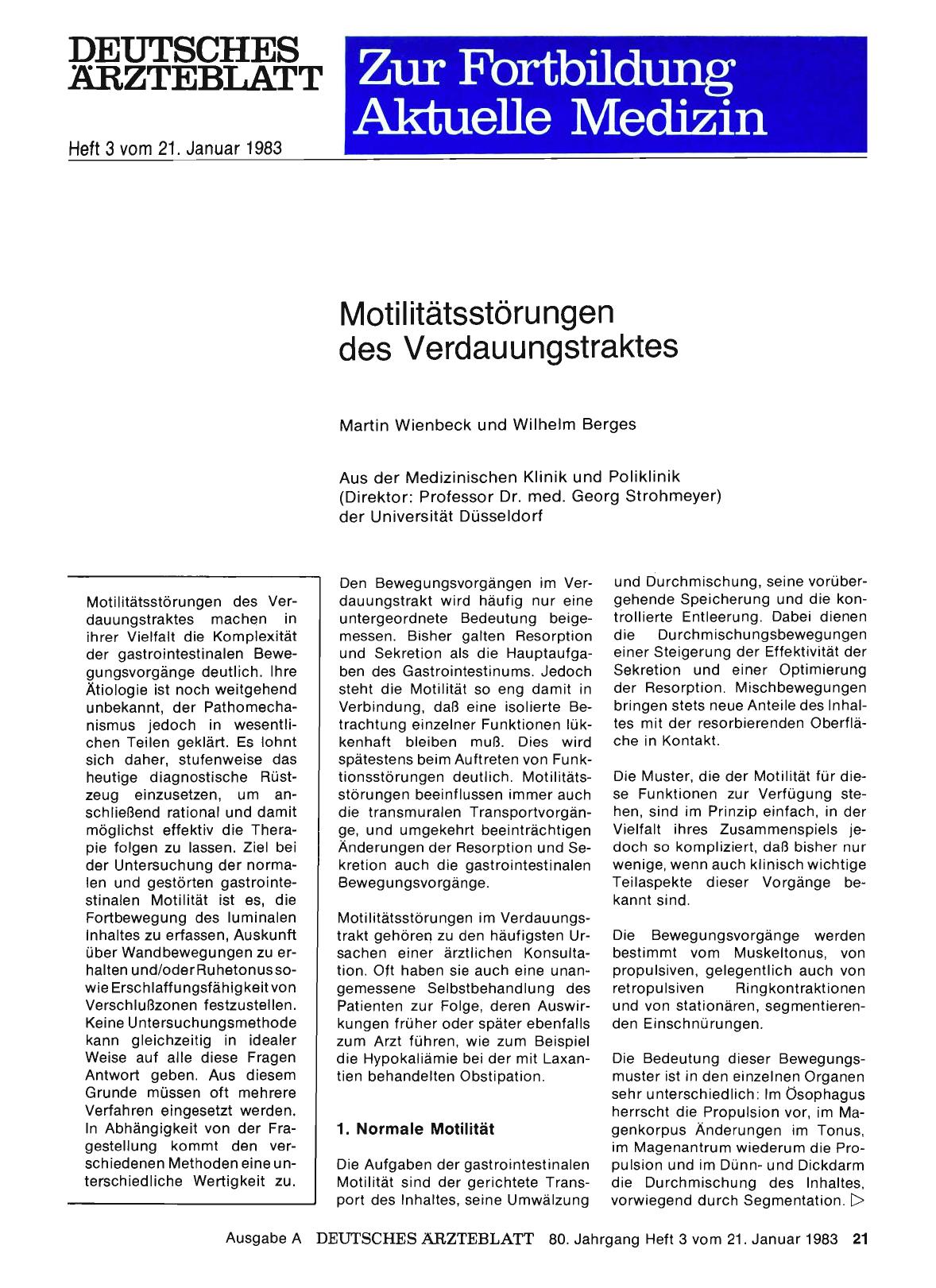 Vorschauseite 1: Motilitätsstörungen des Verdauungstraktes