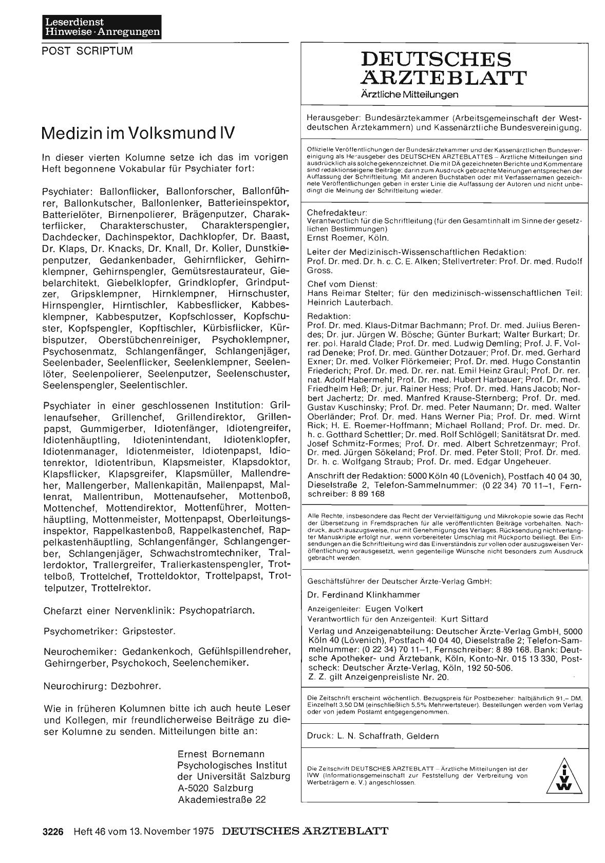 Vorschauseite 1: Medizin im Volksmund IV