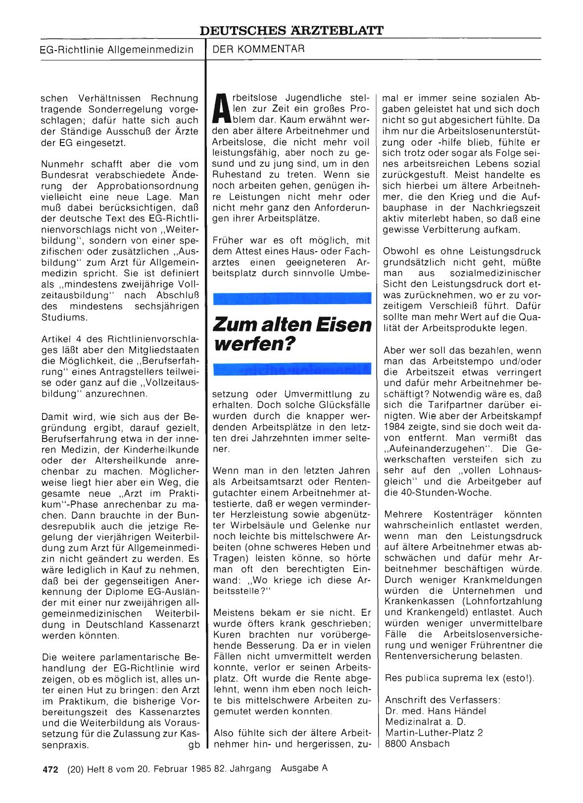 Vorschauseite 1: Zum alten Eisen werfen?