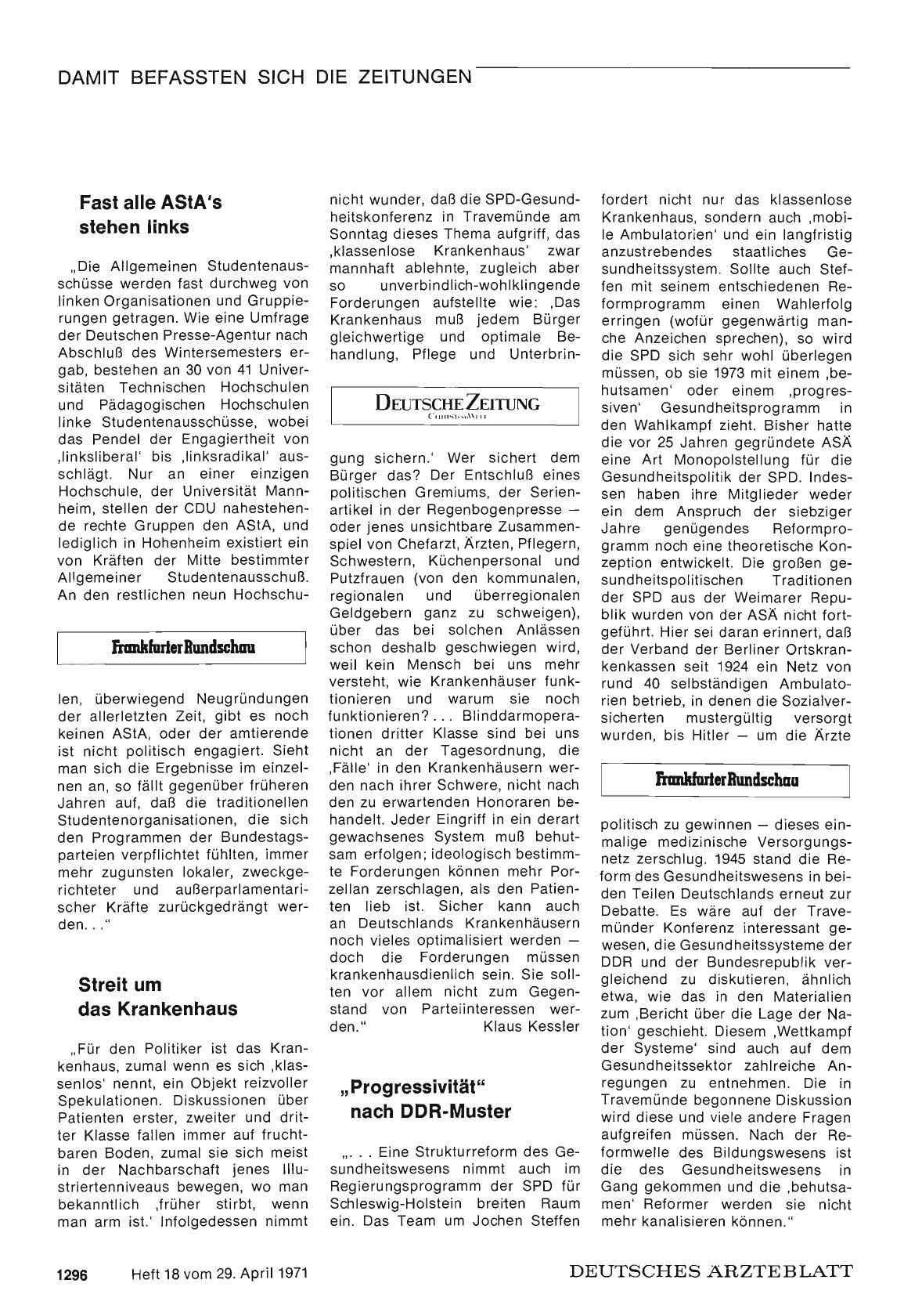Vorschauseite 1: Fast alle AStA's stehen links