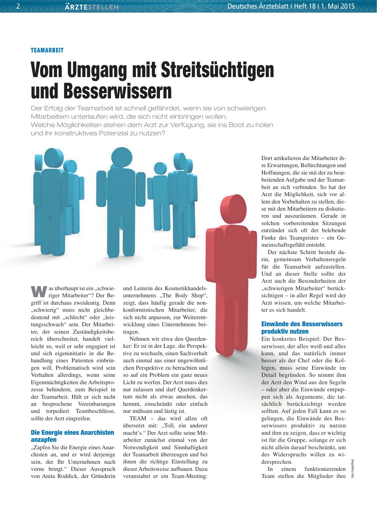 Vorschauseite 1: Teamarbeit: Vom Umgang mit Streitsüchtigen und Besserwissern