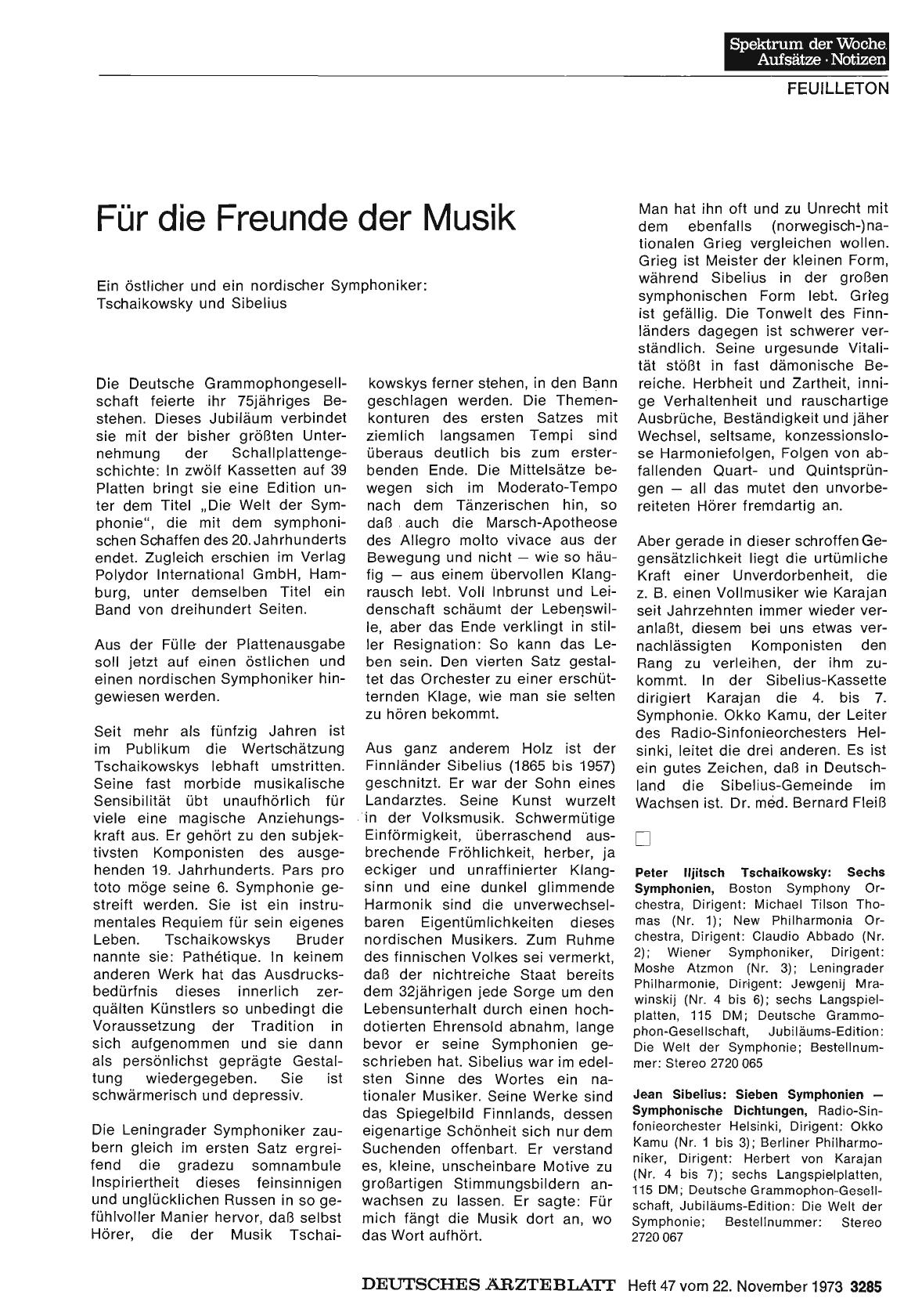 Vorschauseite 1: Für die Freunde der Musik