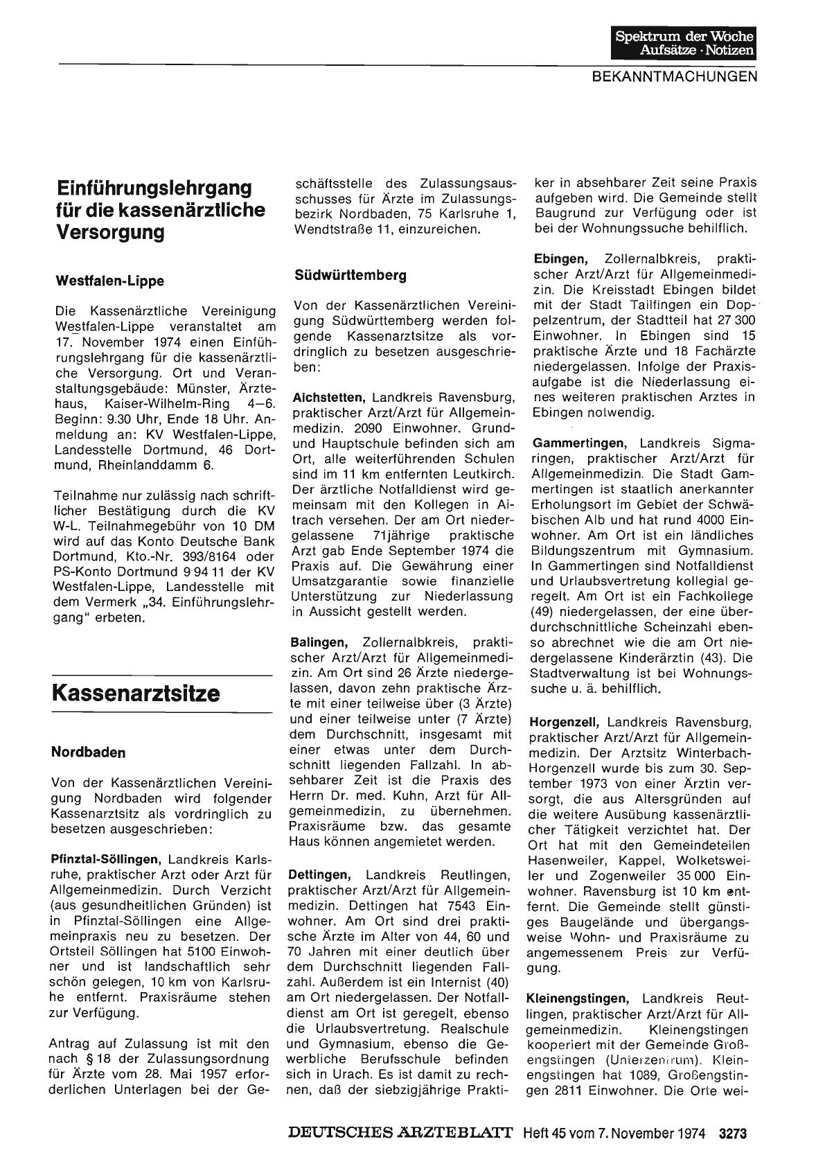 Vorschauseite 1: Kassenarztsitze