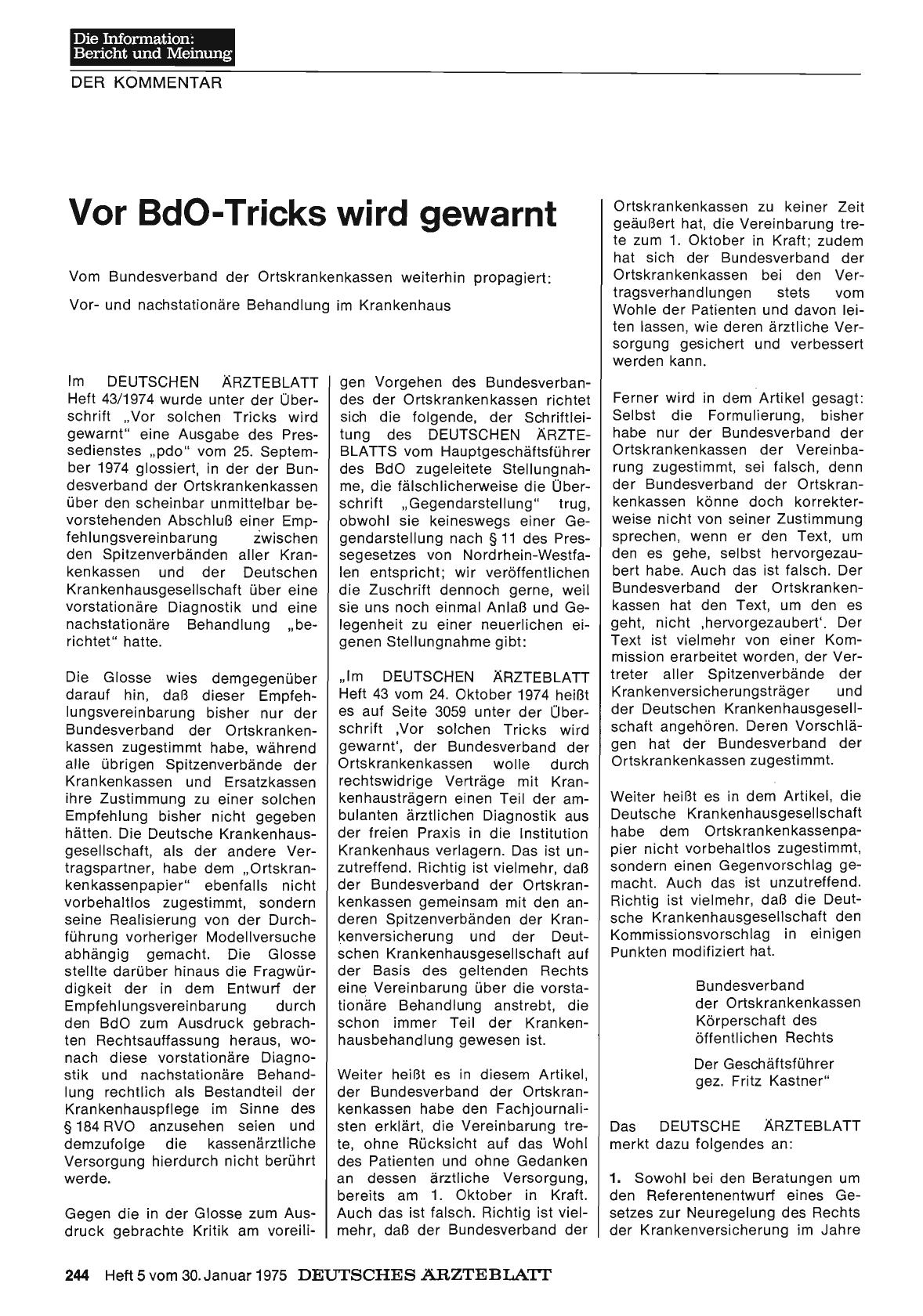 Vorschauseite 1: Vor BdO-Tricks wird gewarnt