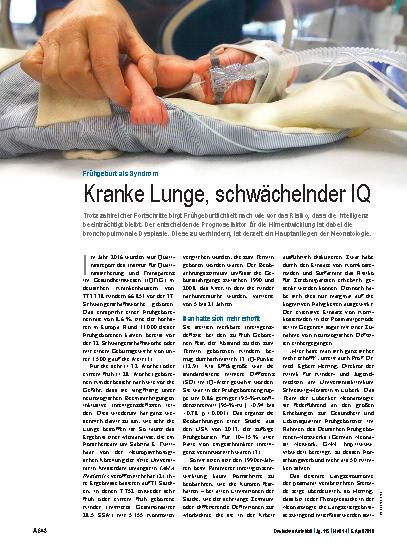 Vorschauseite 1: Frühgeburt als Syndrom: Kranke Lunge, schwächelnder IQ