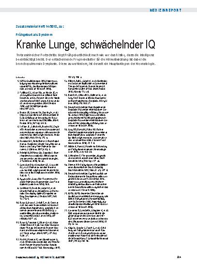 Vorschauseite 4: Frühgeburt als Syndrom: Kranke Lunge, schwächelnder IQ