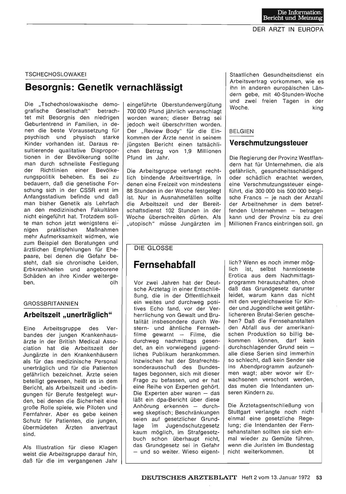 Vorschauseite 1: Belgien: Verschmutzungssteuer
