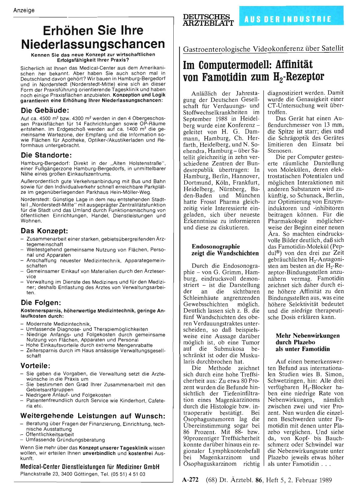 Vorschauseite 1: Gastroenterologische Videokonferenz über Satellit: Im Computermodell: Affinität von Famotidin zum H 2-Rezeptor