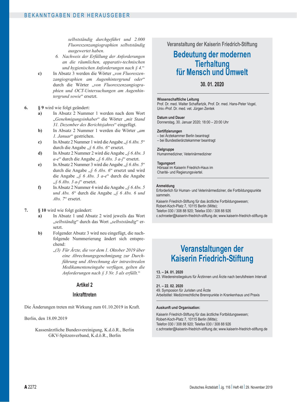 Vorschauseite 1: Veranstaltungen der Kaiserin Friedrich-Stiftung