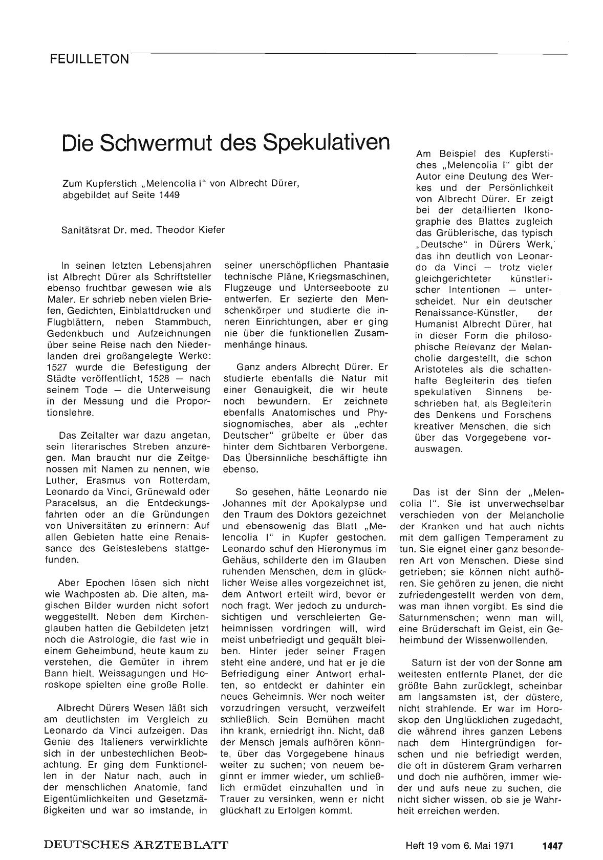 Vorschauseite 1: Die Schwermut des Spekulativen