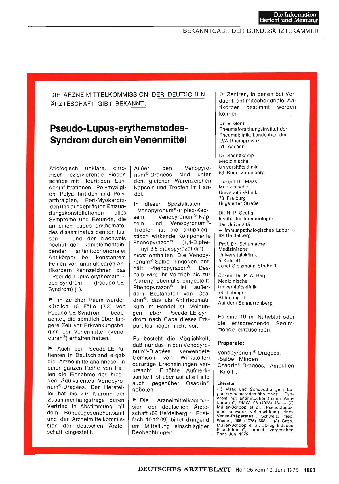 Vorschauseite 1: Pseudo-Lupus-erythematodes-Syndrom durch ein Venenmittel
