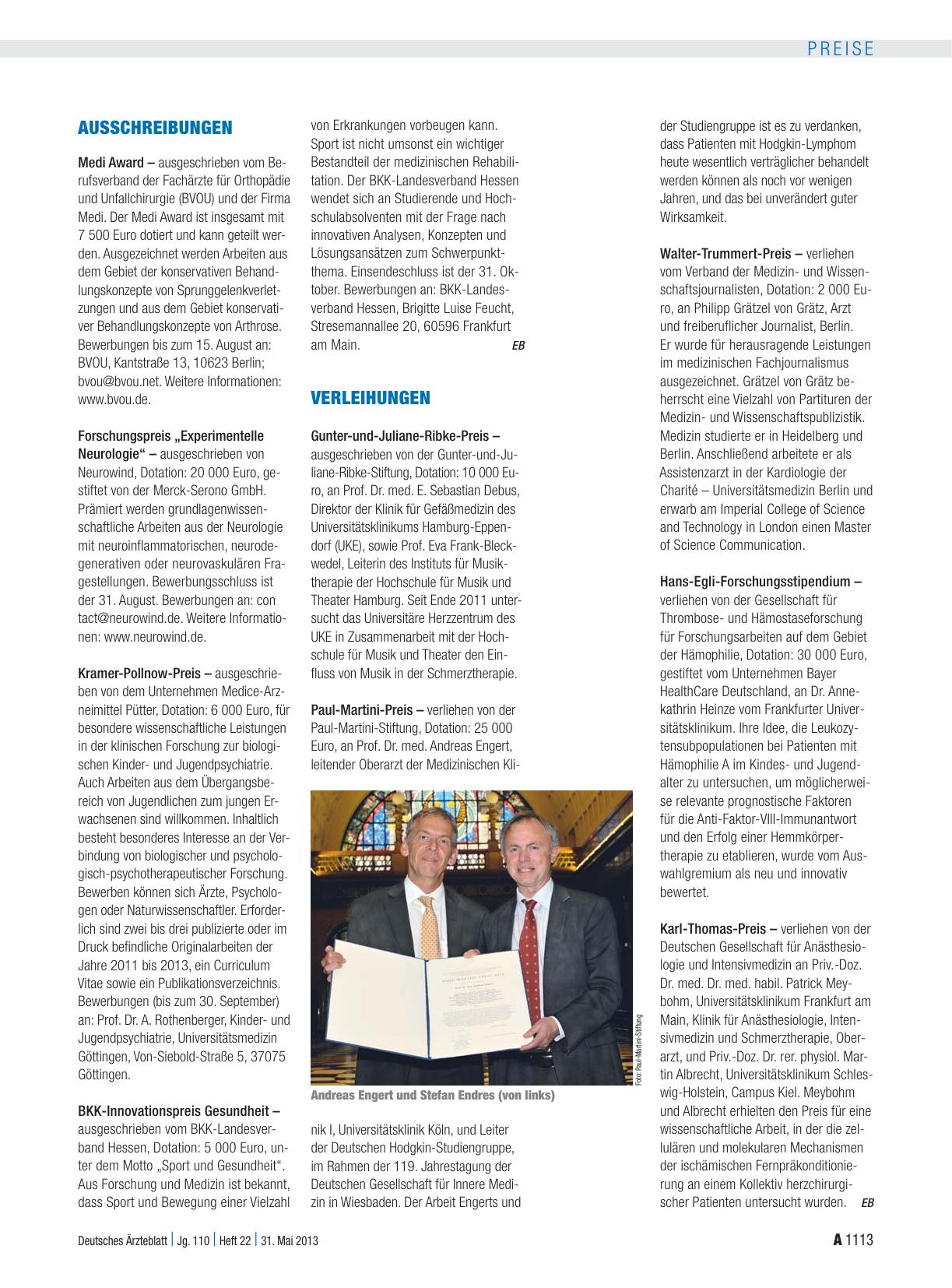 Vorschauseite 1: Ausschreibungen