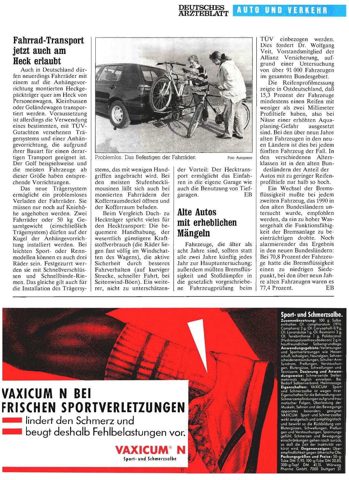 Vorschauseite 1: Fahrrad-Transport jetzt auch am Heck erlaubt