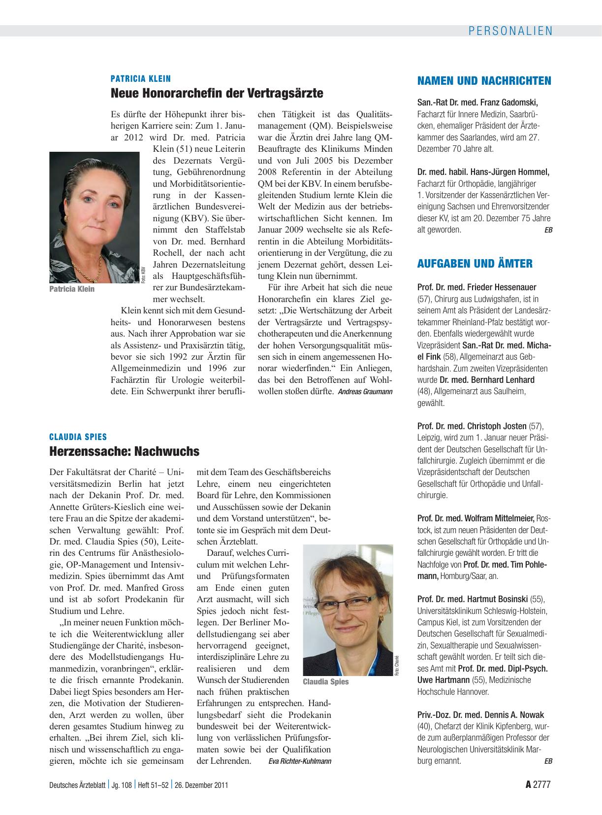 Vorschauseite 1: Namen und Nachrichten