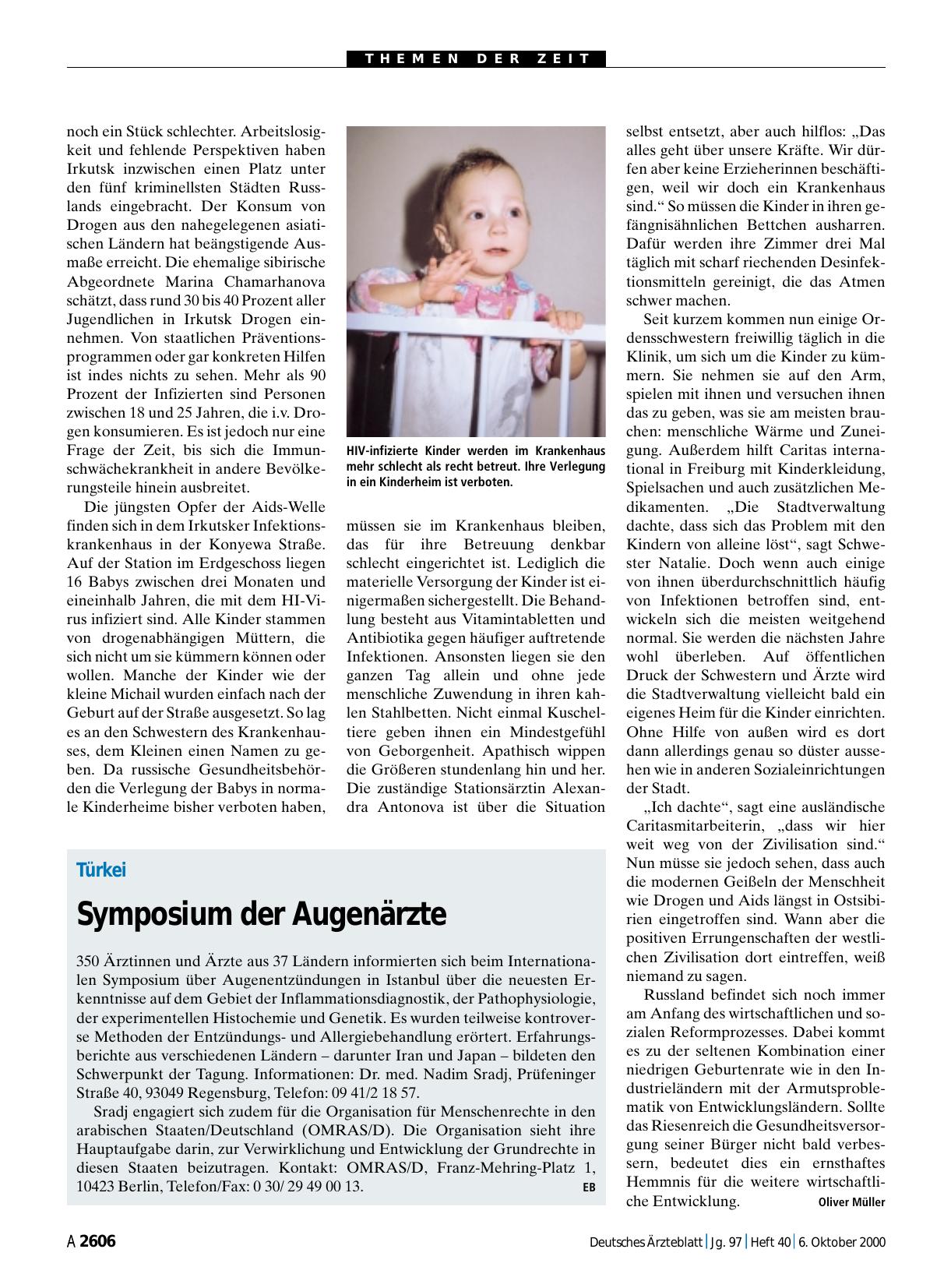Vorschauseite 1: Türkei: Symposium der Augenärzte