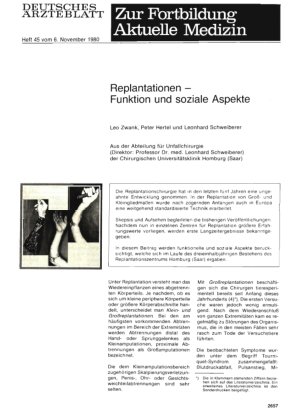 Vorschauseite 1: Replantationen — Funktion und soziale Aspekte