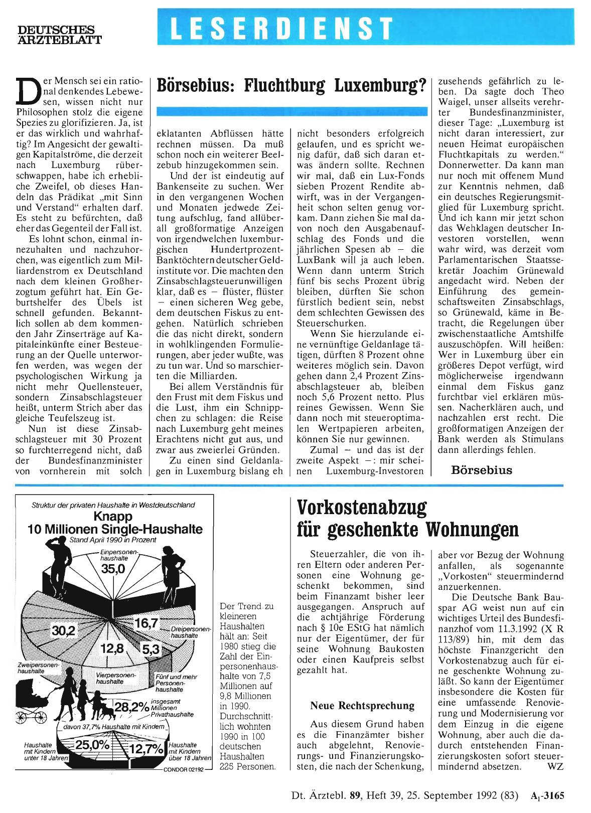 Vorschauseite 1: Knapp 10 Millionen Single-Haushalte